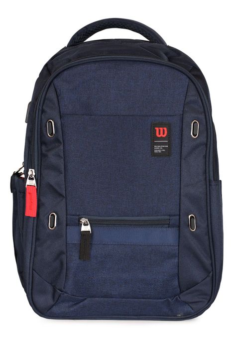 Mochila Wilson Ejecutiva Seul azul con porta notebook y usb-0