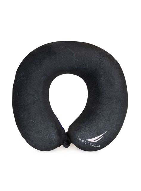 Almohada de viaje Memory Foam Negro-Azul Nautica-1