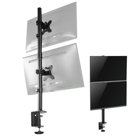 Brazo Soporte Doble 2 Monitores Vertical Linkon Escritorio-0