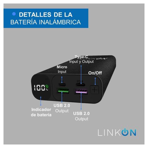 Bateria Externa Cargador Rapido Power Bank Linkon 20.000 Mah-4