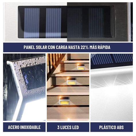 Foco Reflector Solar Maxwell Led Exterior Pared Set de 4-2