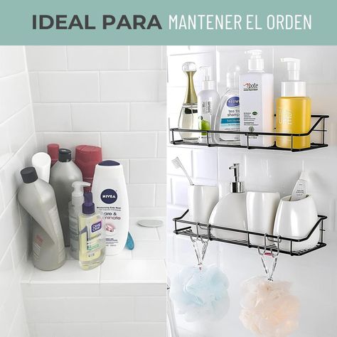 Organizador De Ducha Repisa Baño Jabonera Set 4 Inoxidable-2