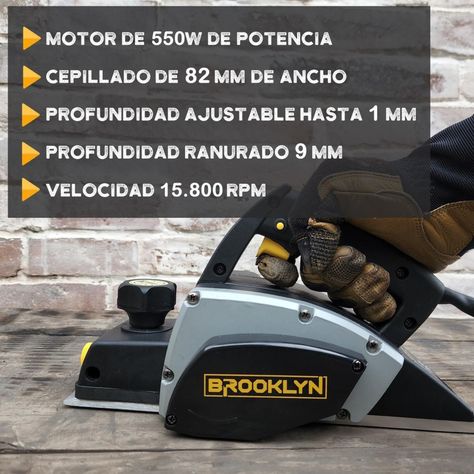 Cepillo Cepilladora Electrica para Madera de Mano Brooklyn-2