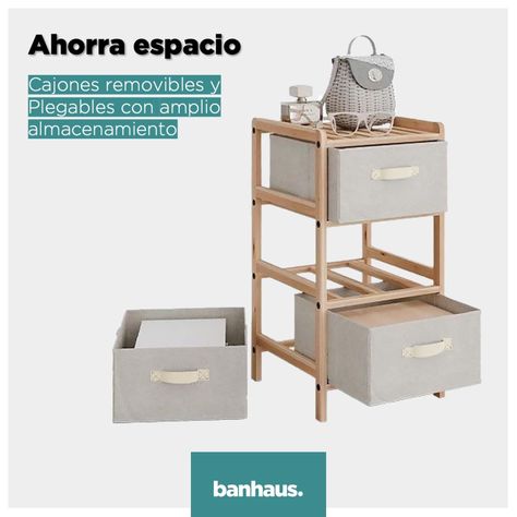 Cajonera Comoda Bambu Banhaus Organizador Multiuso 3 Cajones-3