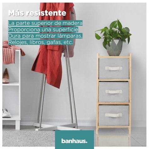 Cajonera Comoda Bambu Banhaus Organizador Multiuso 3 Cajones-4