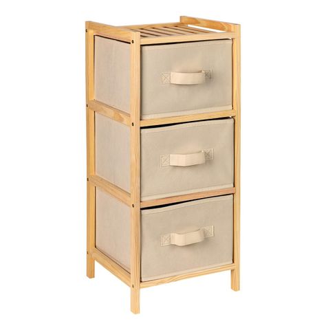 Cajonera Comoda Bambu Banhaus Organizador Multiuso 3 Cajones-0