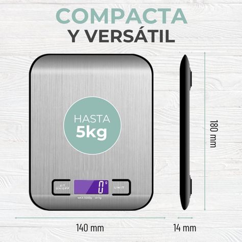 Balanza Pesa Digital Cocina Gramera Acero Inoxidable 5 Kilos-5