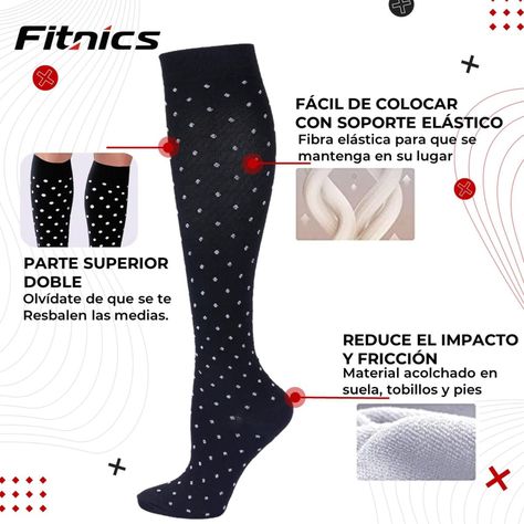 Medias Calcetines de Compresion varices Pack 5 Pares Fitnics-2