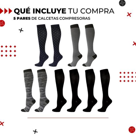 Medias Calcetines de Compresion varices Pack 5 Pares Fitnics-7