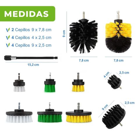 Cepillos de Limpieza para Taladro Set x10 Auto Hogar Tapiz-3
