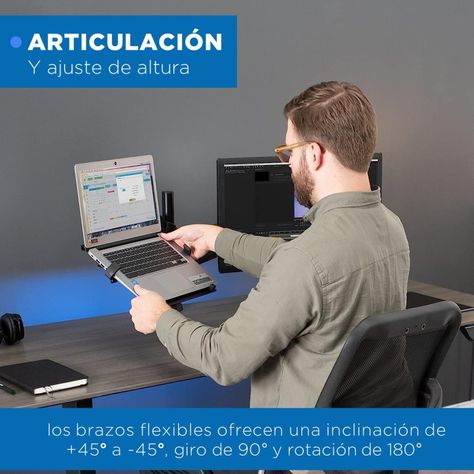 Soporte Brazo Doble Para Monitor Notebook Linkon Escritorio-2