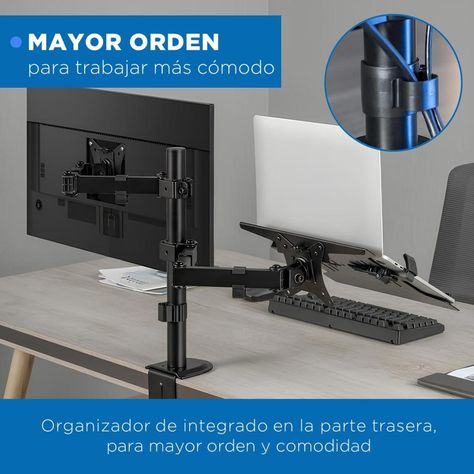 Soporte Brazo Doble Para Monitor Notebook Linkon Escritorio-5