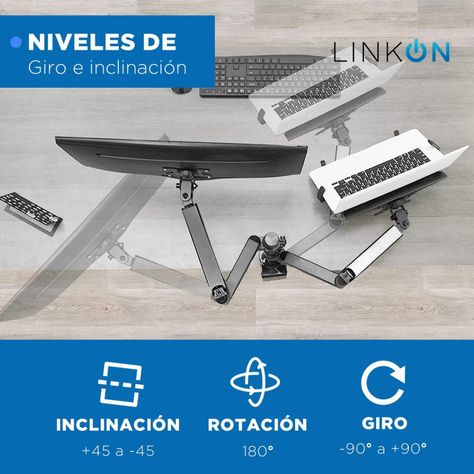 Soporte Brazo Doble Para Monitor Notebook Linkon Escritorio-7