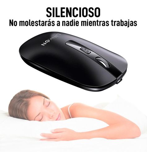 Mouse Inalambrico Dual Bluetooth USB Recargable Mac Windows negro-4