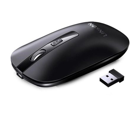 Mouse Inalambrico Dual Bluetooth USB Recargable Mac Windows negro-0