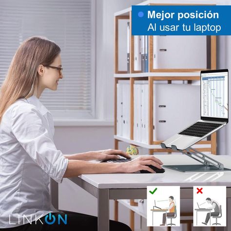 Soporte Notebook Base Alzador Para Macbook Notebook Linkon-3