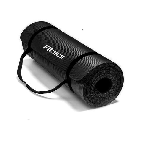 Mat Yoga Colchoneta Ejercicio Extra Grueso 15mm Bolso+Correa negro-0