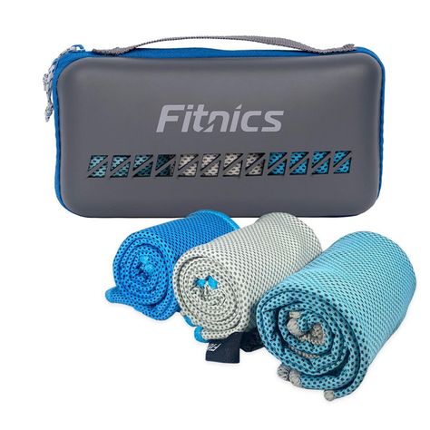 Toalla Microfibra Set de 3 Fitnics 100x30 Ejercicio +Estuche-0