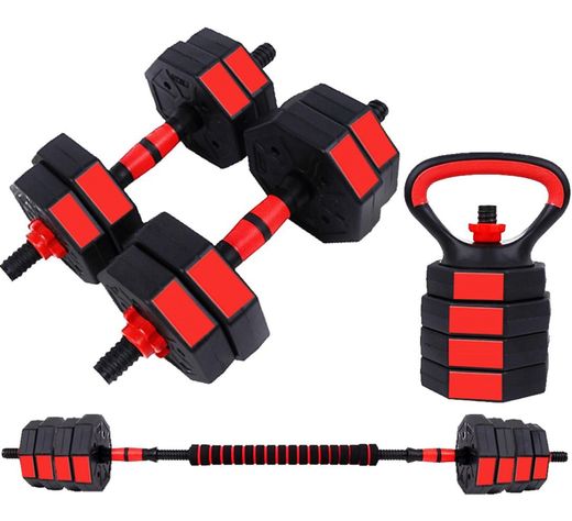 Mancuernas Ajustables Set 15kg 3 en 1 + Barra + Kettlebell-0