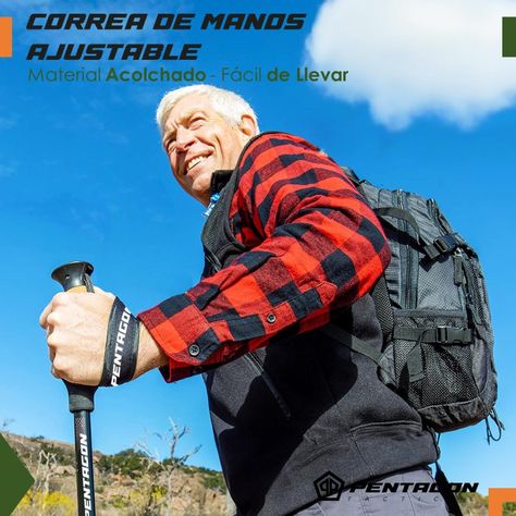 Bastones de Trekking Set de 2 Plegables Aluminio Pentagon negro-3