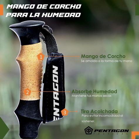 Bastones de Trekking Set de 2 Plegables Aluminio Pentagon negro-4