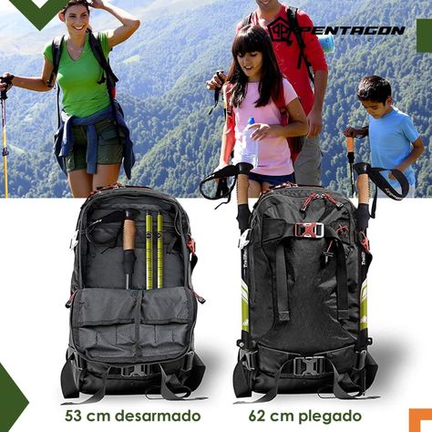Bastones de Trekking Set de 2 Plegables Aluminio Pentagon negro-5