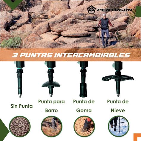 Bastones de Trekking Set de 2 Plegables Aluminio Pentagon negro-6