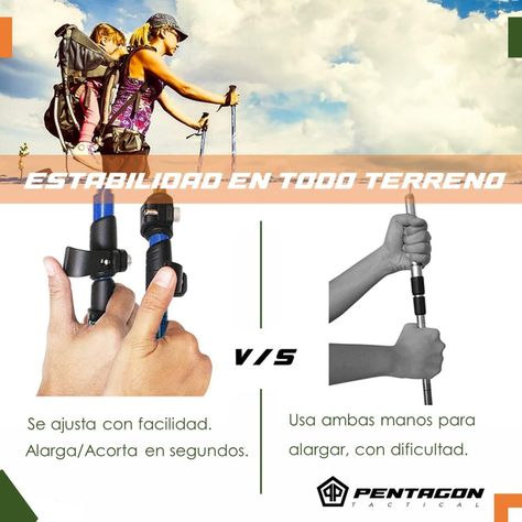 Bastones de Trekking Set de 2 Plegables Aluminio Pentagon negro-7