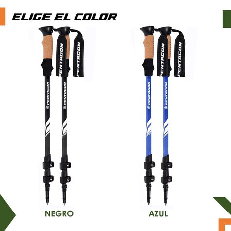 Bastones de Trekking Set de 2 Plegables Aluminio Pentagon negro-8