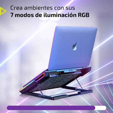Base Ventilador Notebook Enfriador 6 Fans LCD RGB Hasta 17"-8
