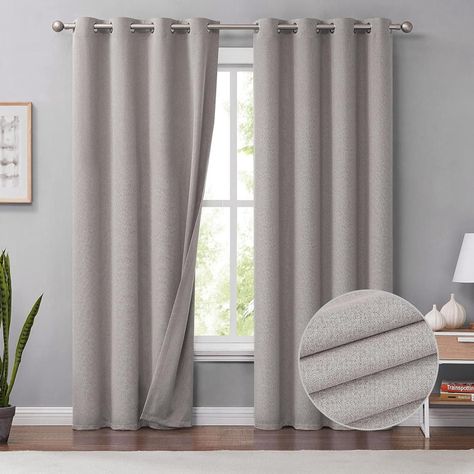 Cortinas Blackout 100% Casatua 2 Paños 140x220 Textura Lino-1