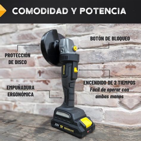 Esmeril Angular Inalambrico 20v Brooklyn Incluye Bateria-2