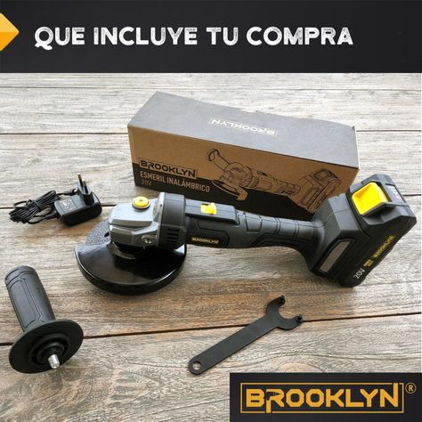 Esmeril Angular Inalambrico 20v Brooklyn Incluye Bateria-4