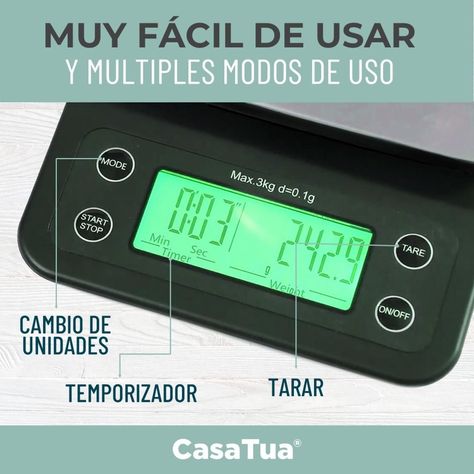 Balanza Pesa Digital Cocina Precision Medicion de 0,1g a 3Kg-2