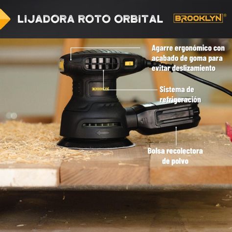 Lijadora Roto Orbital Brooklyn Vel. Regulable 350W 125mm-1