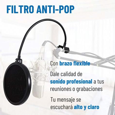 KIT Soporte para Microfono Condensador Brazo Antipop y Araña-2