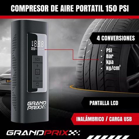 Compresor de Aire Portatil a Batería Inflador Neumaticos-1