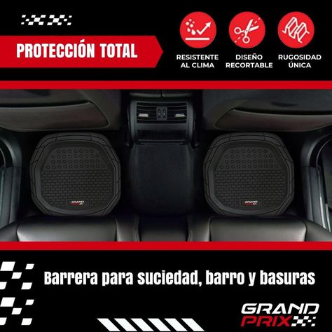 Alfombra Piso De Goma Auto Universal Grand Prix Set 4 Piezas-2