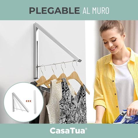 Tendedero Plegable de Pared Colgador Ropa Ajustable CasaTua-1