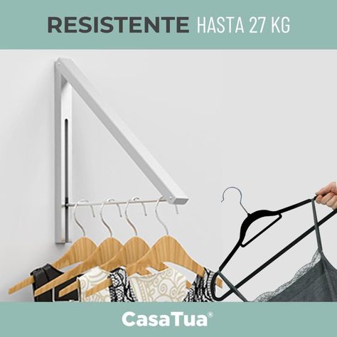 Tendedero Plegable de Pared Colgador Ropa Ajustable CasaTua-3