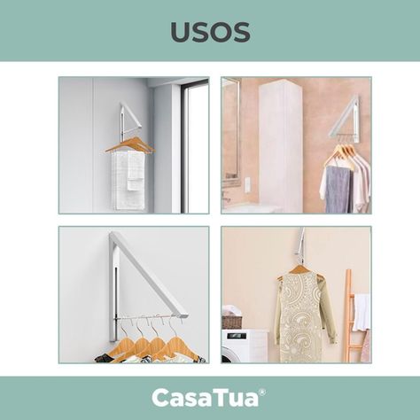 Tendedero Plegable de Pared Colgador Ropa Ajustable CasaTua-4