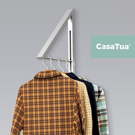 Tendedero Plegable de Pared Colgador Ropa Ajustable CasaTua-6