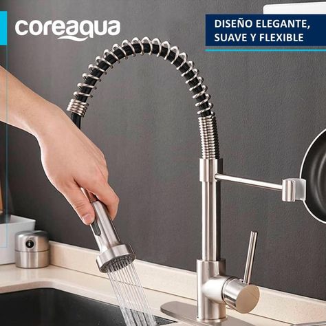 Llave Monomando Lavaplatos Flexible Griferia Niquel Cromo.-1
