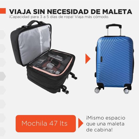 Mochila Viaje Cabina 47L Hardley Nylon Balistico Ajustable-1