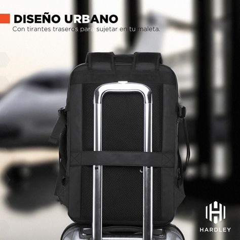 Mochila Viaje Cabina 47L Hardley Nylon Balistico Ajustable-2