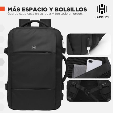 Mochila Viaje Cabina 47L Hardley Nylon Balistico Ajustable-3