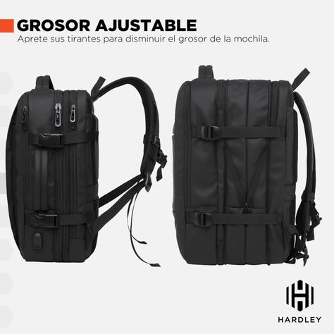 Mochila Viaje Cabina 47L Hardley Nylon Balistico Ajustable-5