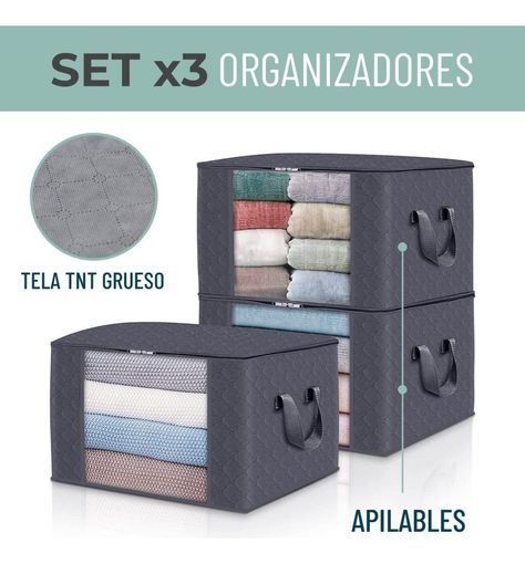 Bolsas Organizador Ropa CasaTua Set 3 Unids Almacenamiento-1