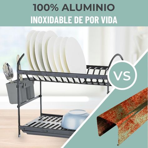 Secaplatos Escurridor 2 Niveles Aluminio 100% Inoxidable-1
