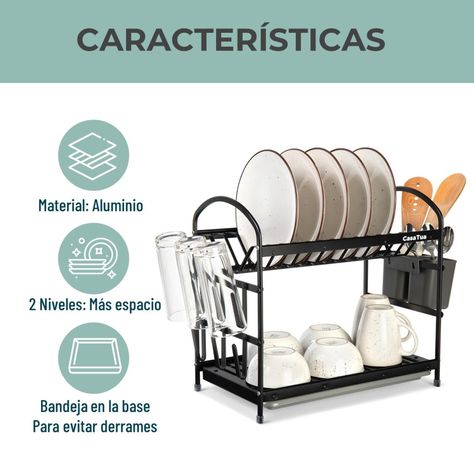 Secaplatos Escurridor 2 Niveles Aluminio 100% Inoxidable-2